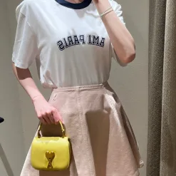 Luxury Ami Kurzarm Weiß Baumwolle Logo Luxus