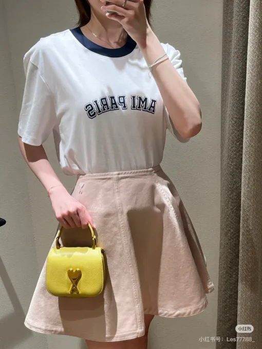 Luxury Ami Kurzarm Weiß Baumwolle Logo Luxus
