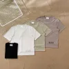 Hochwertiges Ami Kurzarm-Shirt aus weißer Baumwolle mit Stickerei