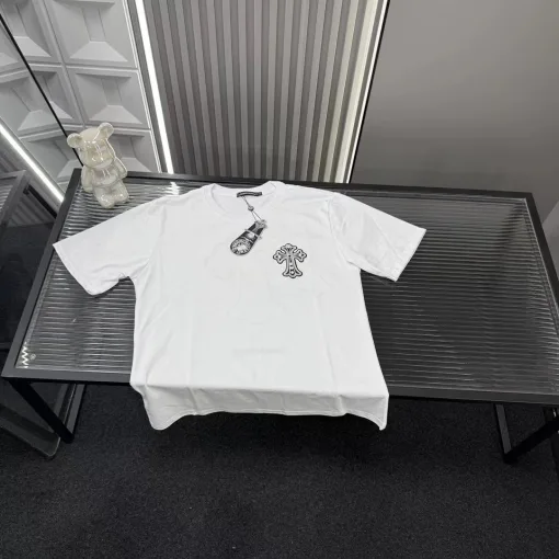 Luxus Chrome Hearts Kurzarm Weiß Bestickte Kollektion