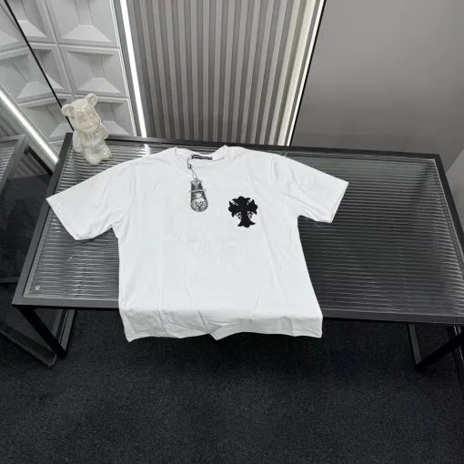 Luxuriöse Chrome Hearts Kurzarm-Kollektion mit weißem Logo