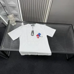 Premium Qualität Chrome Hearts Kurzarm Weiß Bestickter Stil