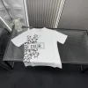 Hochwertiger Dior Kurzarm-Stil mit weißem Druck