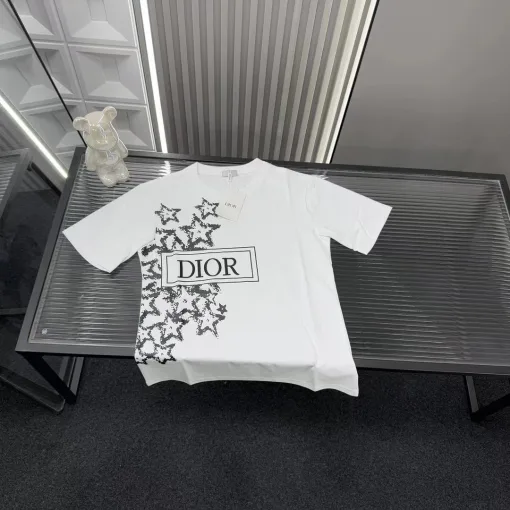 Hochwertiger Dior Kurzarm-Stil mit weißem Druck