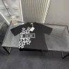 Hochwertige Dior-Kollektion mit kurzen Ärmeln und schwarzem Print