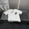 Meistverkaufte Chrome Hearts Kurzarm Weiß Leder bestickt Stil