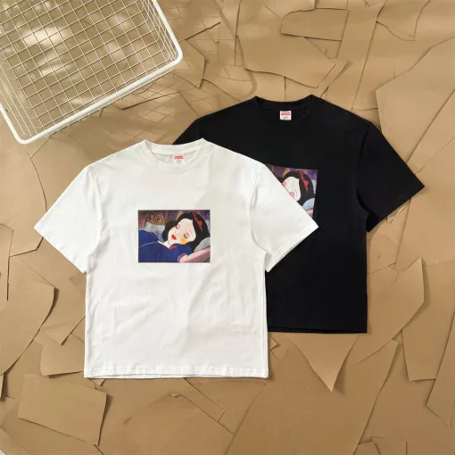 Bestseller Supreme Kurzarm Weiß Print Luxus