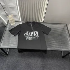 Luxury Ami Kurzarm Schwarz Strass Luxus
