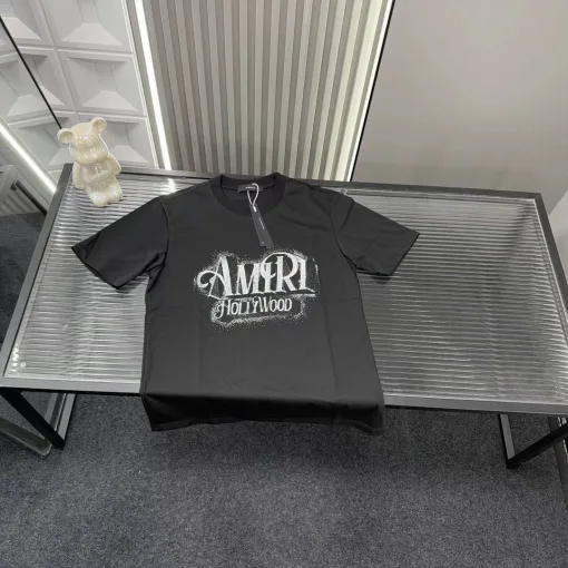 Luxury Ami Kurzarm Schwarz Strass Luxus