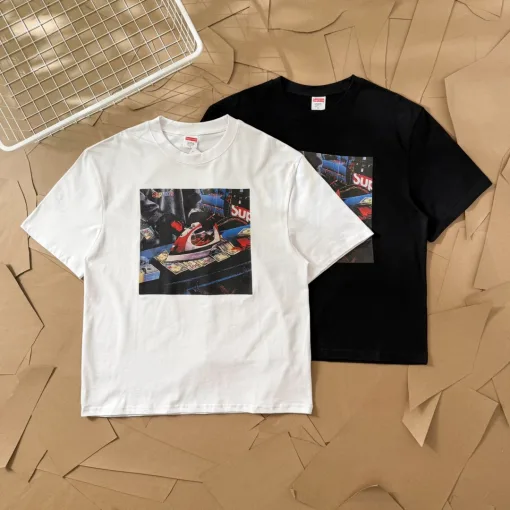 Luxus Supreme Kurzarm Gold Print Luxus