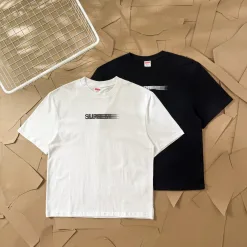 Hochwertiger Supreme Kurzarm-Stil mit weißem Druck