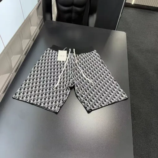 Hochwertige Dior Shorts im schwarzen Monogramm-Stil