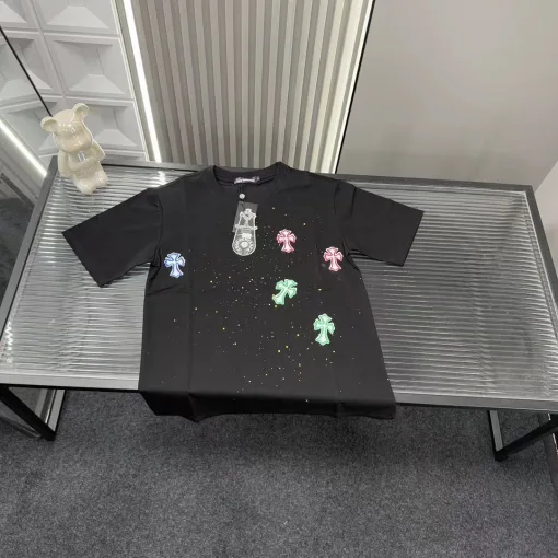 Premium Chrome Hearts Kurzarm Schwarz Luxus