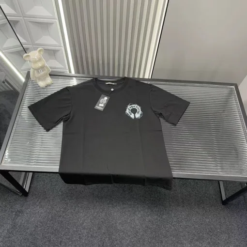 Premium Qualität Chrome Hearts Kurzarm Schwarz Stickerei Kollektion