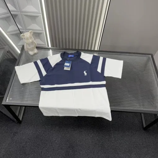 Luxus Ralph Lauren Kurzarm Schwarz Bestickt Luxus