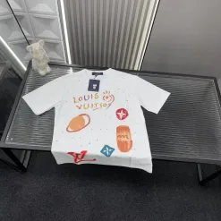 Premium Louis Vuitton Kurzarm Weiß Luxus