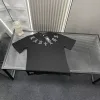 Meistverkaufte Chrome Hearts Kurzarm Schwarz Leder Strass Stil