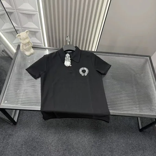 Premium Qualität Chrome Hearts Kurzarm Schwarz Bestickt Luxus