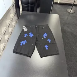 Bestseller Chrome Hearts Shorts Schwarze Lederkollektion