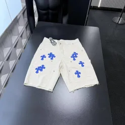 Premium Chrome Hearts Shorts Weiße Lederkollektion