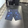 Luxus Chrome Hearts Shorts Marineblau Leder Luxus