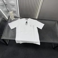 Hochwertiges Chrome Hearts Kurzarmshirt im weißen Lederstil