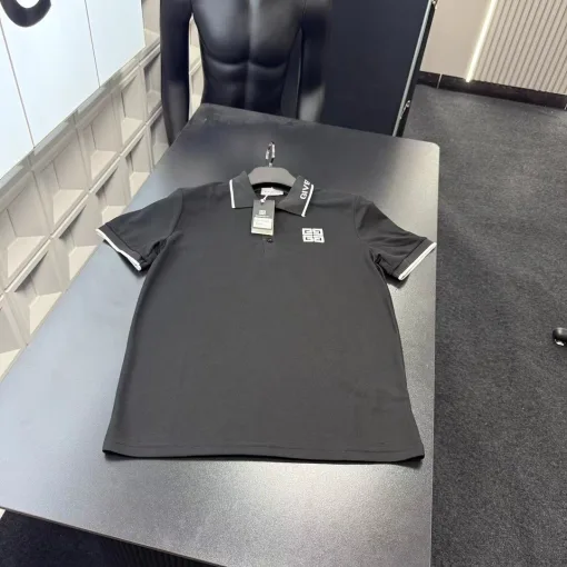 Premium Qualität Givenchy Kurzarm Schwarz Bestickt Luxus