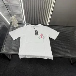 Premium Chrome Hearts Kurzarm Weiß Bestickt Luxus