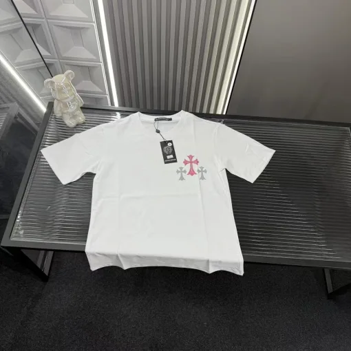 Premium Chrome Hearts Kurzarm Weiß Bestickt Luxus
