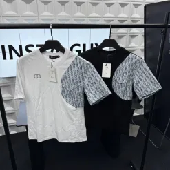 Premium Qualität Dior Kurzarm Weiß Monogramm Luxus