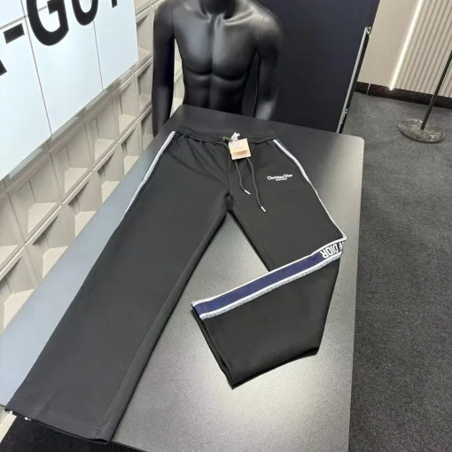 Hochwertige Dior-Hose, schwarze bestickte Kollektion