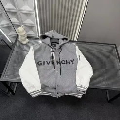 Premium Givenchy Jacken Grau Leder Patchwork Luxus