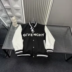 Premium Givenchy Jacken Schwarz Leder Patchwork Stil