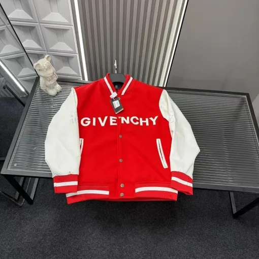 Hochwertige Givenchy-Jacken im Patchwork-Stil aus rotem Leder