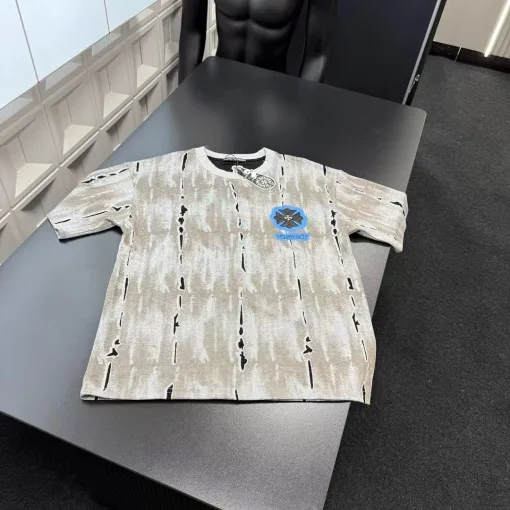 Bestseller Chrome Hearts Kurzarm Graue Lederwaschkollektion