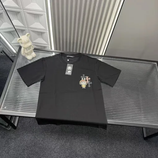 Meistverkaufte Chrome Hearts Kurzarm Schwarz Bestickter Stil