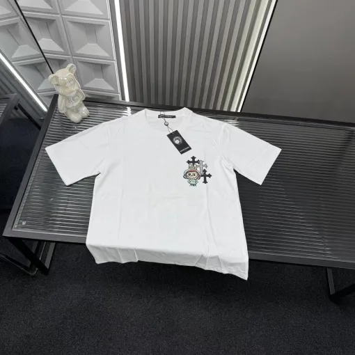 Luxus Chrome Hearts Kurzarm Weiß Bestickte Kollektion