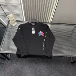 Premium Chrome Hearts Langarmshirt, schwarz, bestickt