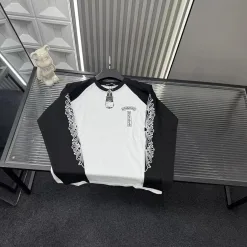 Premium Chrome Hearts Langarmshirt Weiß Print Luxus