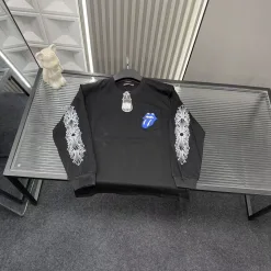 Premium Qualität Chrome Hearts Langarmshirt Schwarze Logo Kollektion