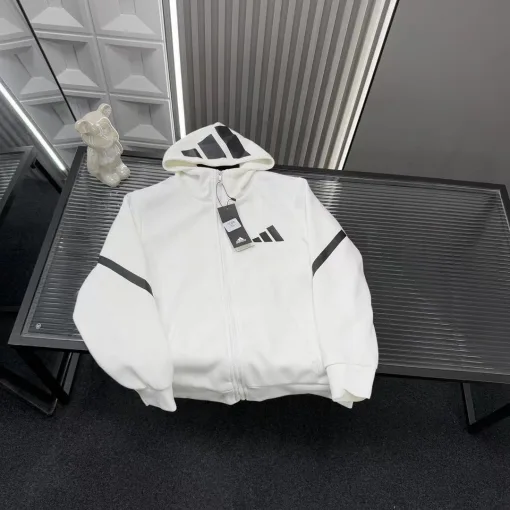 Hochwertige Adidas Jacken im weißen Logo-Stil