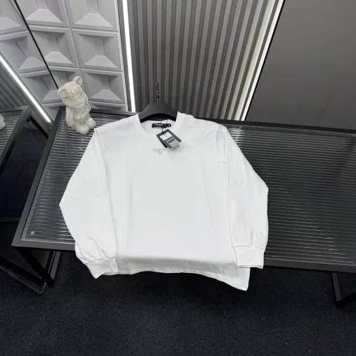 Premium Prada Langarm Weiß Luxus