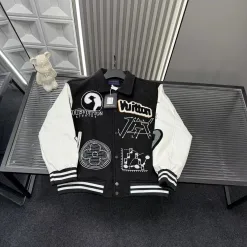 Premium Louis Vuitton Jacken Schwarzes Logo Luxus
