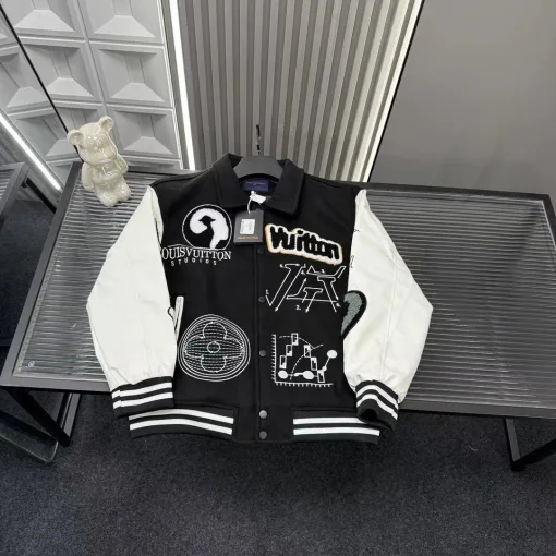 Premium Louis Vuitton Jacken Schwarzes Logo Luxus