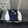 Hochwertiger Mantel aus marineblauem Leder mit Stickereien von Chrome Hearts