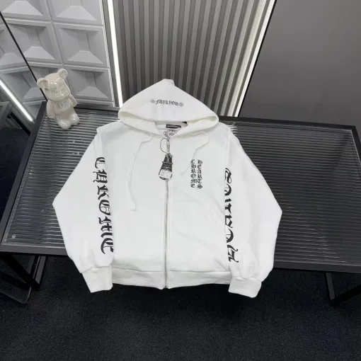 Hochwertige Chrome Hearts Jacken-Kollektion mit weißem Logo