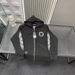 Meistverkaufte Chrome Hearts Jacken im schwarzen Logo-Stil