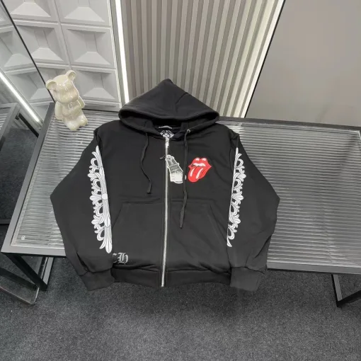 Luxus-Jacken im schwarzen Logo-Stil von Chrome Hearts