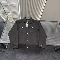 Meistverkaufte Chrome Hearts Jacken Schwarz Denim Logo Luxus