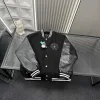 Meistverkaufter Chrome Hearts Mantel aus schwarzem Leder mit Stickerei